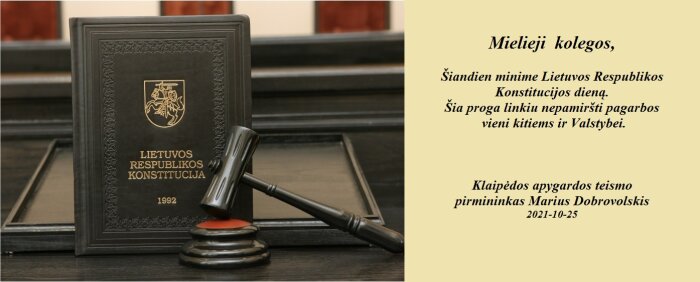 Sveikinimas Konstitucijos dienos proga!