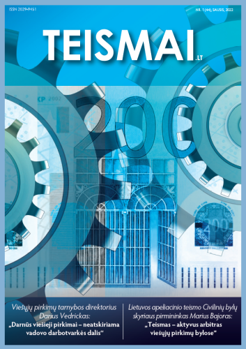 Pirmasis 2022 m. žurnalo TEISMAI.LT numeris