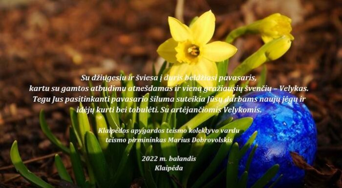 Sveikiname su artėjančiomis Šv. Velykomis!