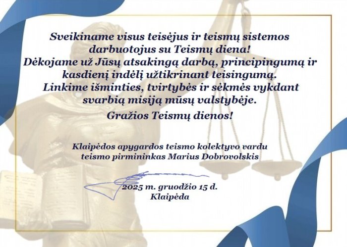 Sveikiname su Lietuvos teismų diena!